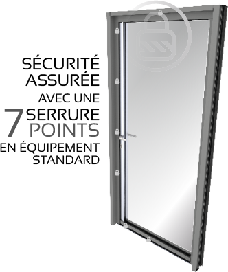 Sécurité points serrure porte d'entrée aluminium STYLIUMDOOR